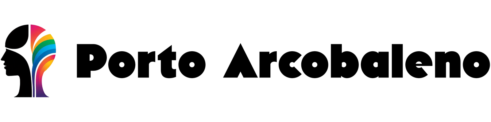 Logo con profilo umano e onde arcobaleno, simbolo di identit&agrave; e inclusivit&agrave; LGBTQ+